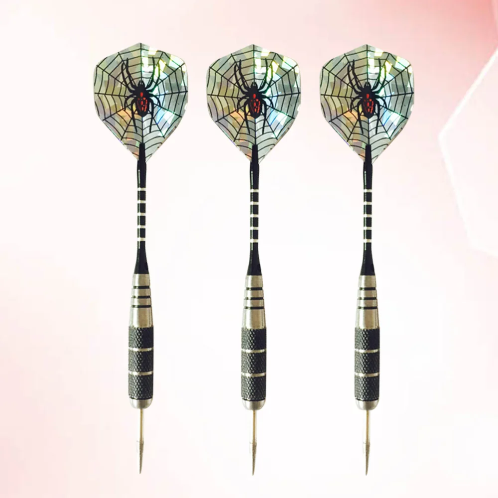 

3PCS Aluminum Rod Darts Spider Pattern Professional Match Darts Flights Darts Needle Tipped Darts Pin Type Dart for Outdoor