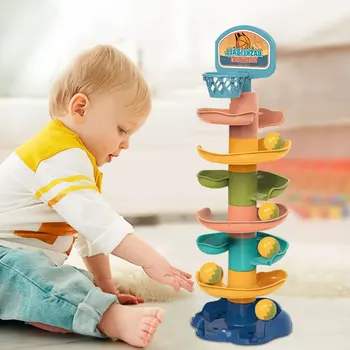 Bloki do układania w stosy zabawki Montessori dla niemowląt chłopcy dziewczęta od 2 do 4 lat koszykówka gra z piłkami na prezent urodzinowy dla dzieci 36 miesięcy tanie i dobre opinie WZTOYXKA CN (pochodzenie) 13-24m 25-36m 4-6y Z tworzywa sztucznego not for under 1 years stacking toys Unisex Stacking Blocks Toys