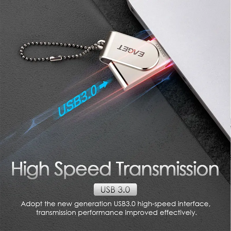 EAGET USB флэш-накопитель, 32 ГБ металлическая Флэшка высокоскоростная USB 3. 0 карта памяти 64 ГБ флеш-накопитель реальная емкость