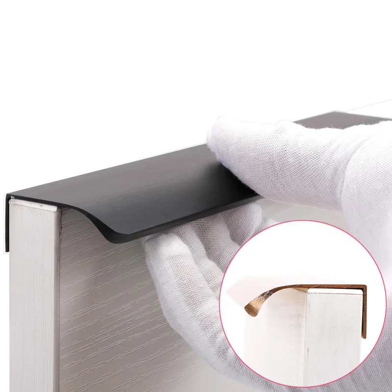 

Gold Black Hidden Cabinet Hidden Handle and Drawer Pull Cupboard Cabinet Door Furniture Knobs Bedroom Hardware Pulls Modern