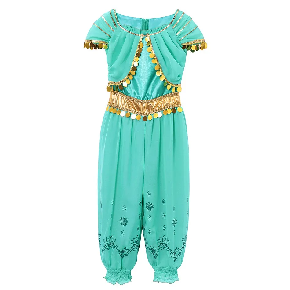 VOGUEON аравийская принцесса Аладдин, жасмин, нарядный костюм, Детские Вечерние платья на Хэллоуин с блестками для девочек, наряд для костюмированной вечеринки - Цвет: Jasmine Dress 07