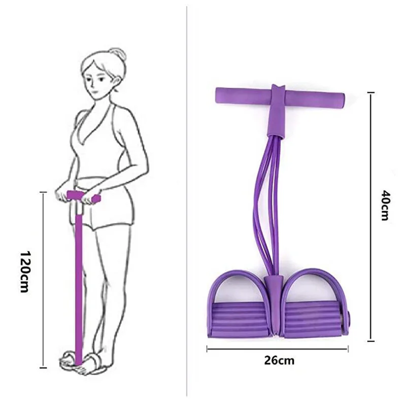 Bande De Résistance Élastique à 4 Tubes Avec Balle De Massage - Équipement Fitness Maison, Renforcement Musculaire - 14