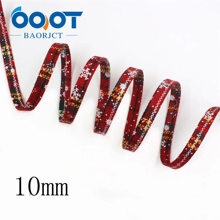 I-19903-2041 OOOT BAORJCT I-19903-2029, 10/25/38 мм 5 ярдов Двусторонняя Рождественская Снежинка ленты, бантом, DIY аксессуары и украшений, устанавливаемых посередине предметов - Цвет: I-19903-2041