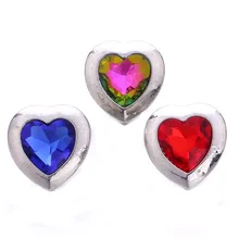 20 шт Новые 18 мм оснастки ювелирные изделия милые Стразы Сердце Любовь Металл 18 мм кнопки подходят Рождественская Кнопка браслет ожерелье