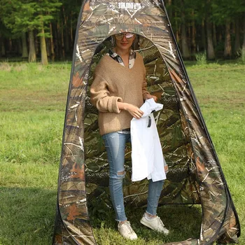 

Outdoor Portable Thickening Privacy Shower Toilet Tent Camping Pop Up Tent Camouflage Changing Tent UV Function Dressing Tent