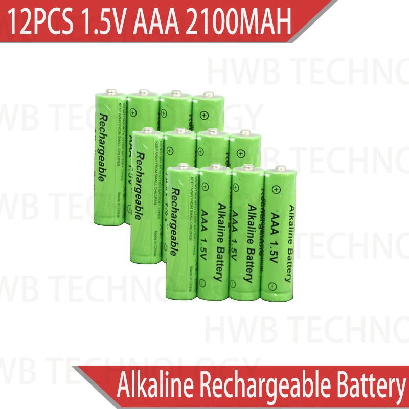 12 Упак. Новый бренд AAA 2100mah 1 5 V Щелочная батарея перезаряжаемая для дистанционного