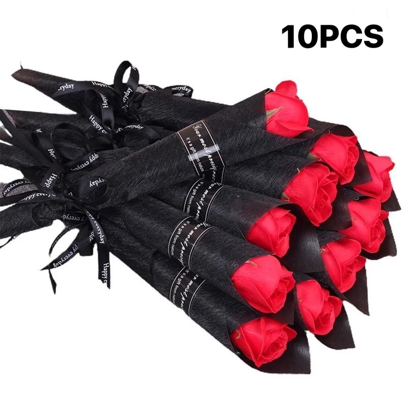 5/10pcs Lover Gift For Girlfriend Boyfriend Romantic Valentines Day Soap Rose Flower Wedding Advertising Promotion Xmas | Дом и сад