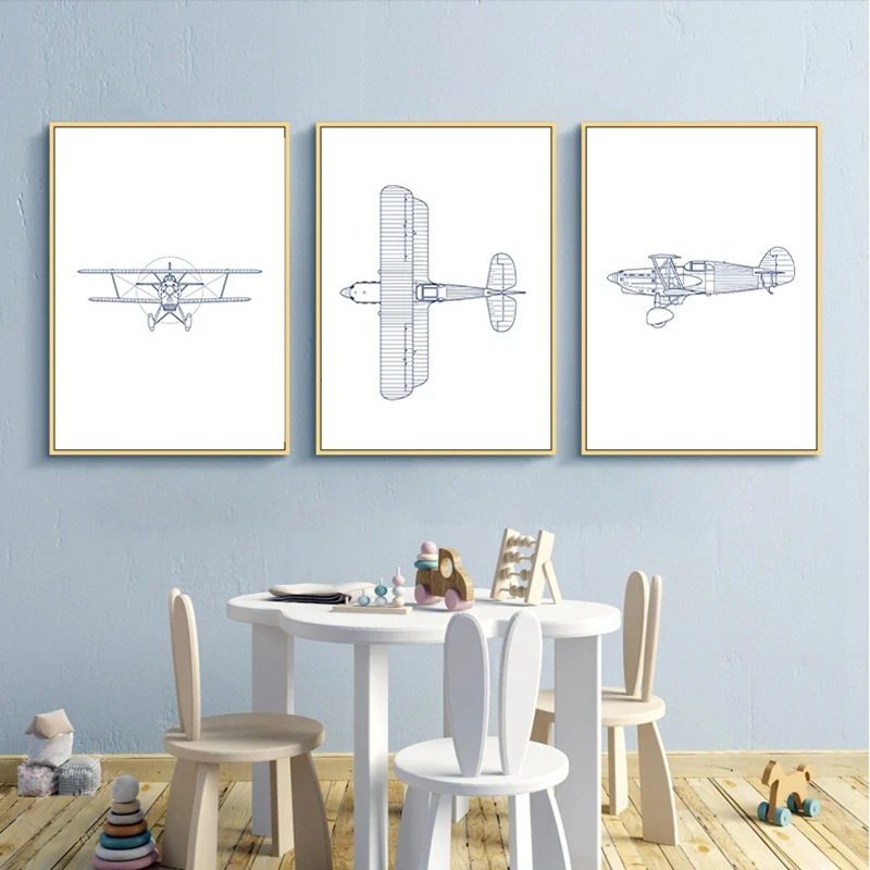 AIRPLANE Wall Art Airplane Art Print Airplane Nursery Airplane Decor