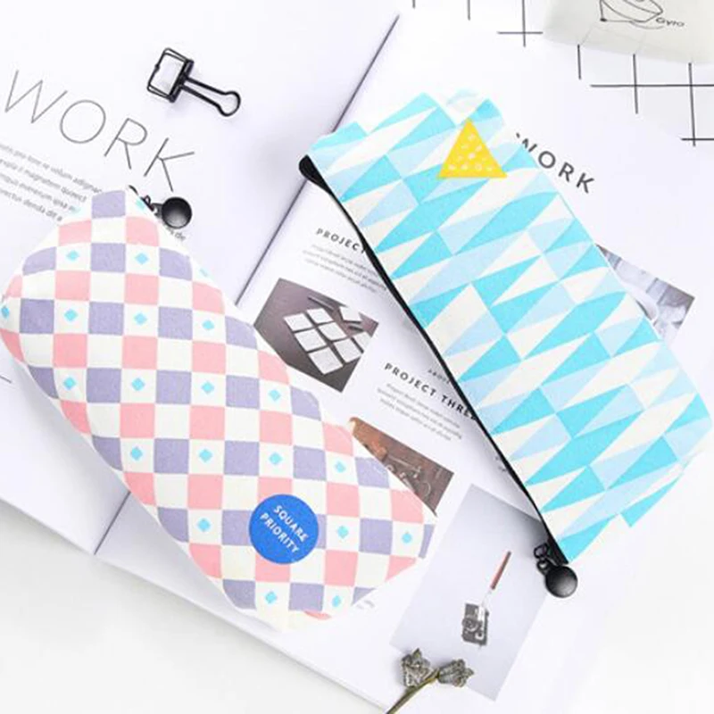 Canvas Large Capacity Pencil Storage Geometry Pencil case Stationery Storage Organizer Case School Supply Home Storage Bag