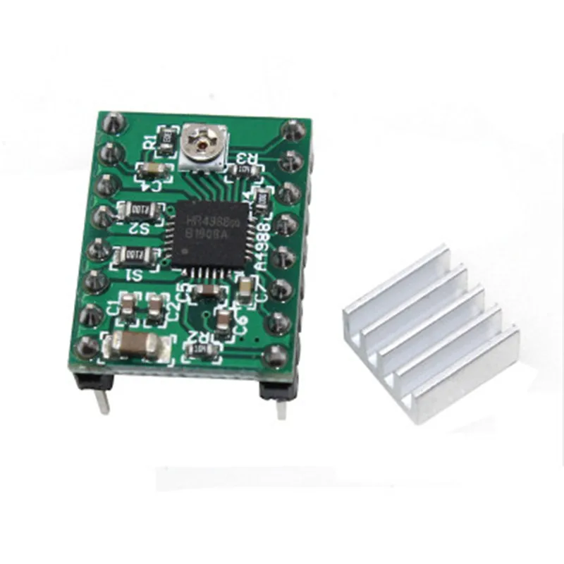 5PK 3d Запчасти для принтера Stepstick A4988 Драйвер шагового двигателя с радиаторами для Reprap красный и для зеленой печатной платы 15*20 мм