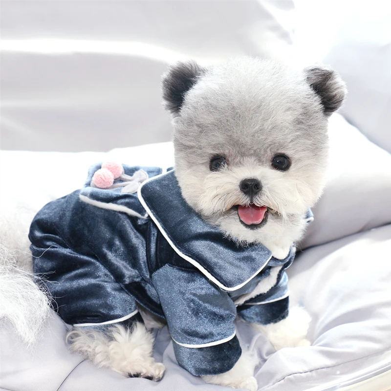 Зимняя одежда для животных комбинезон собак пижама йоркширский костюм пудель