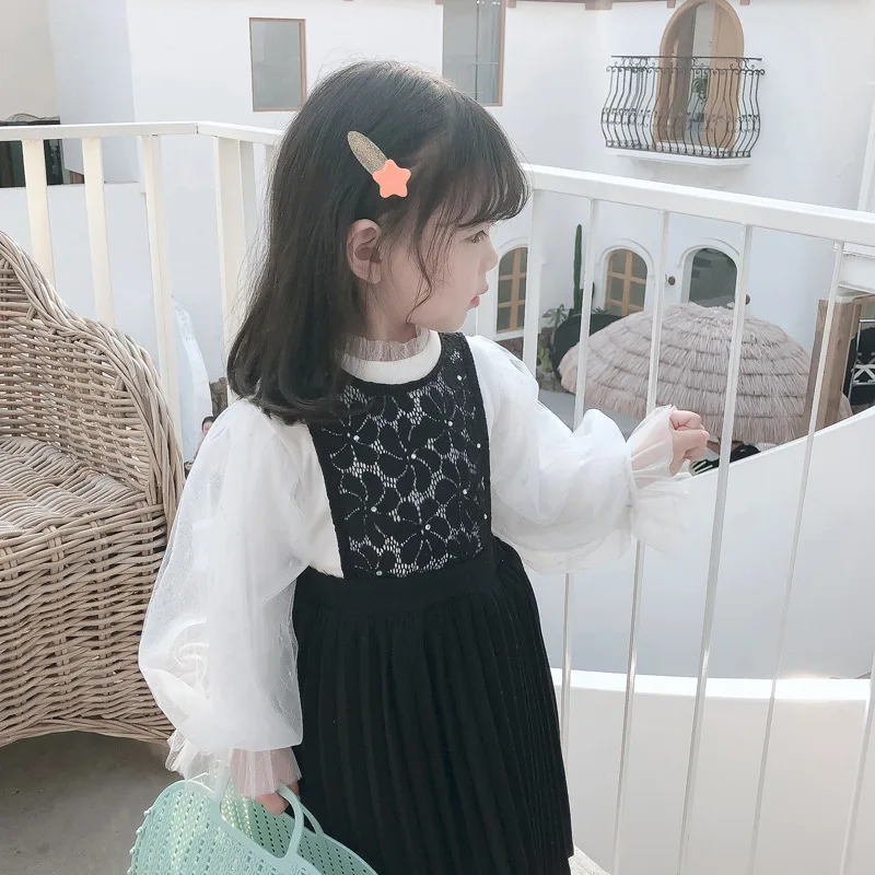 

Girls Spring Clothing Set 2020 New Style Korean-style Western Style Children Lace Pleated Skirt Set Fashion Jtq-c09