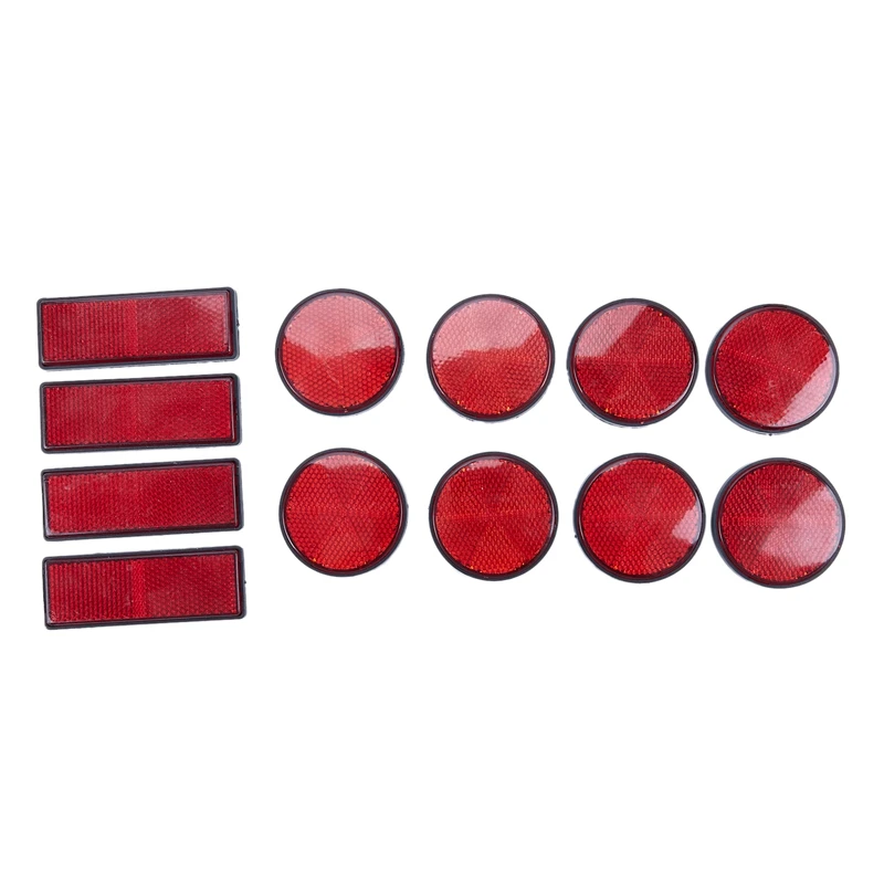 

12 Muliti Purpose Red Light Reflectors Rear Trailer Reflector Disks Caravan Bike