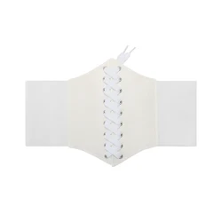 Women's Gothic Lace - up PU Leather Corset Belt - Slimming Vintage Style - 68 - 75CM (White Corset)