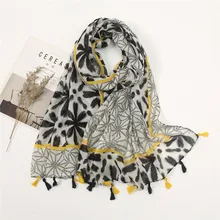 

39 Designer Fashion Floral Plaid Patchwork Tassel Viscose Shawl Scarf Lady Print Soft Wrap Snood Bufandas Muslim Hijab 180*90cm