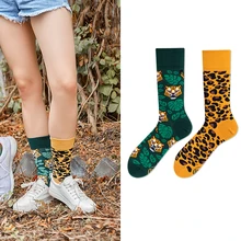 Men Socks 2022 New Arrival Spring And Autumn Male Asymmetric AB Socks Unique Cartoon Animals Cotton Teenager Boy Hot Sale W12