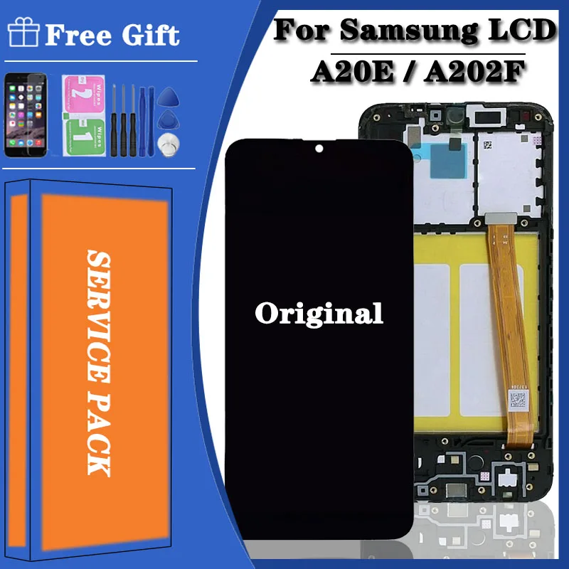 Оригинальный ЖК дисплей A20E для Samsung Galaxy с рамкой 5 8 дюйма SM A202F A202DS A202F/DS экран
