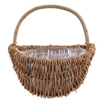 

Weave Basket Creative Wall Hanging Basket Handmade Flower Basket Green Plant Storage Flowerpot for Home Living Room