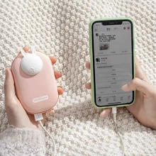 2 в 1 с мультяшным Кроликом, USB грелки для рук, 10000 мАч, аккумулятор, портативный, ручная грелка, внешний аккумулятор, быстрый нагрев, мини, перезаряжаемый