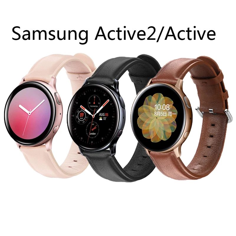 Кожаный ремешок для наручных часов Samsung Active 2 44 мм 40 браслет SM R820 R830 R500 R600 R810 Galaxy Watch