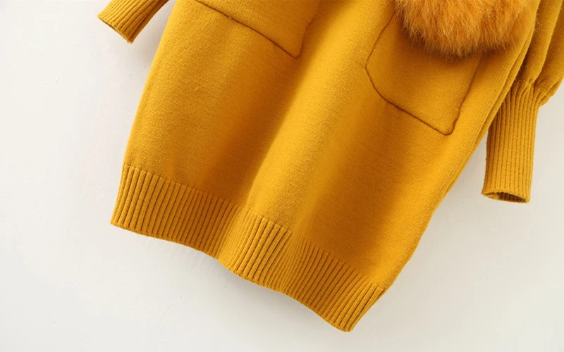 Women Knitted Long Sweater Solid Black Yellow Female Pullover High Quality Femme Sweaters