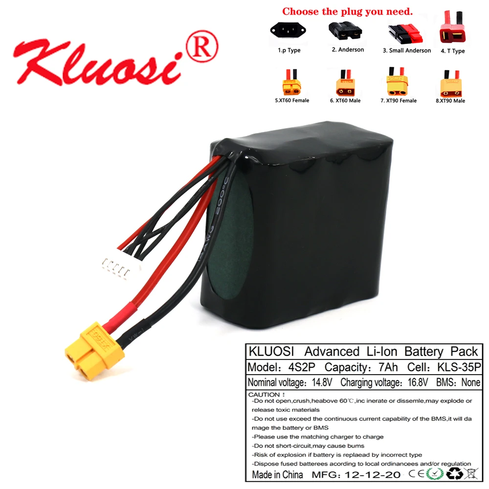 KLUOSI 4S2P 14 8 V 7Ah 16 ионно литиевая Батарея высокое Ёмкость Бла (беспилотный