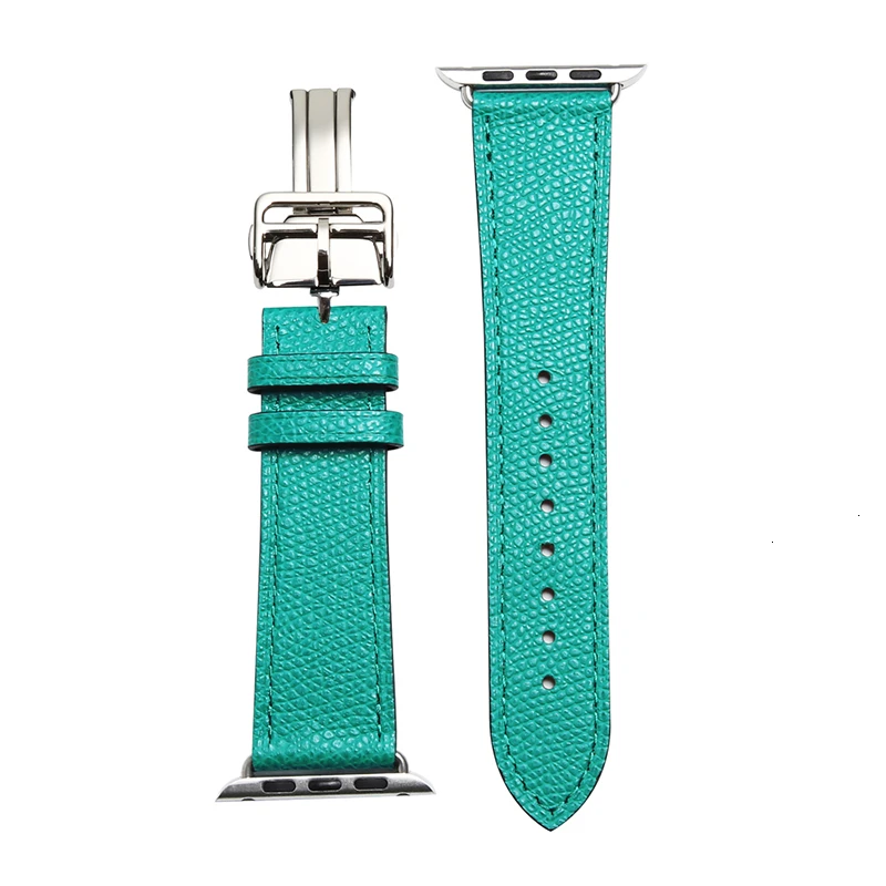 Ремешок из коровьей кожи для Apple Watch band 44 мм iwatch Series 5 4 3 2 1 роскошный стальной