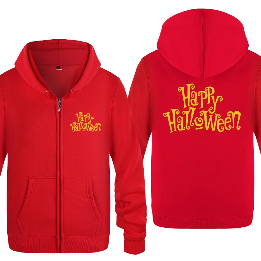 HOY HUAT Толстовки с надписью Happy Hallowen, мужские, мужские флисовые кардиганы на молнии, толстовки с капюшоном - Цвет: HOY HUAT