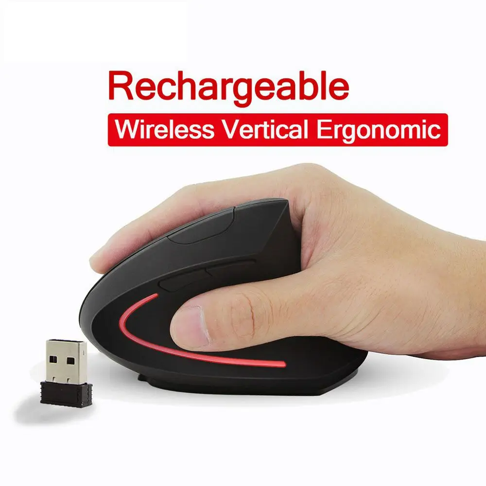 

Ergonomic Gaming Mouse Wireless Mouse Gamer 5th-Gen Vertical Mouse Micro USB Rechargeable Wrist Healing Mice Mouse For PC Laptop
