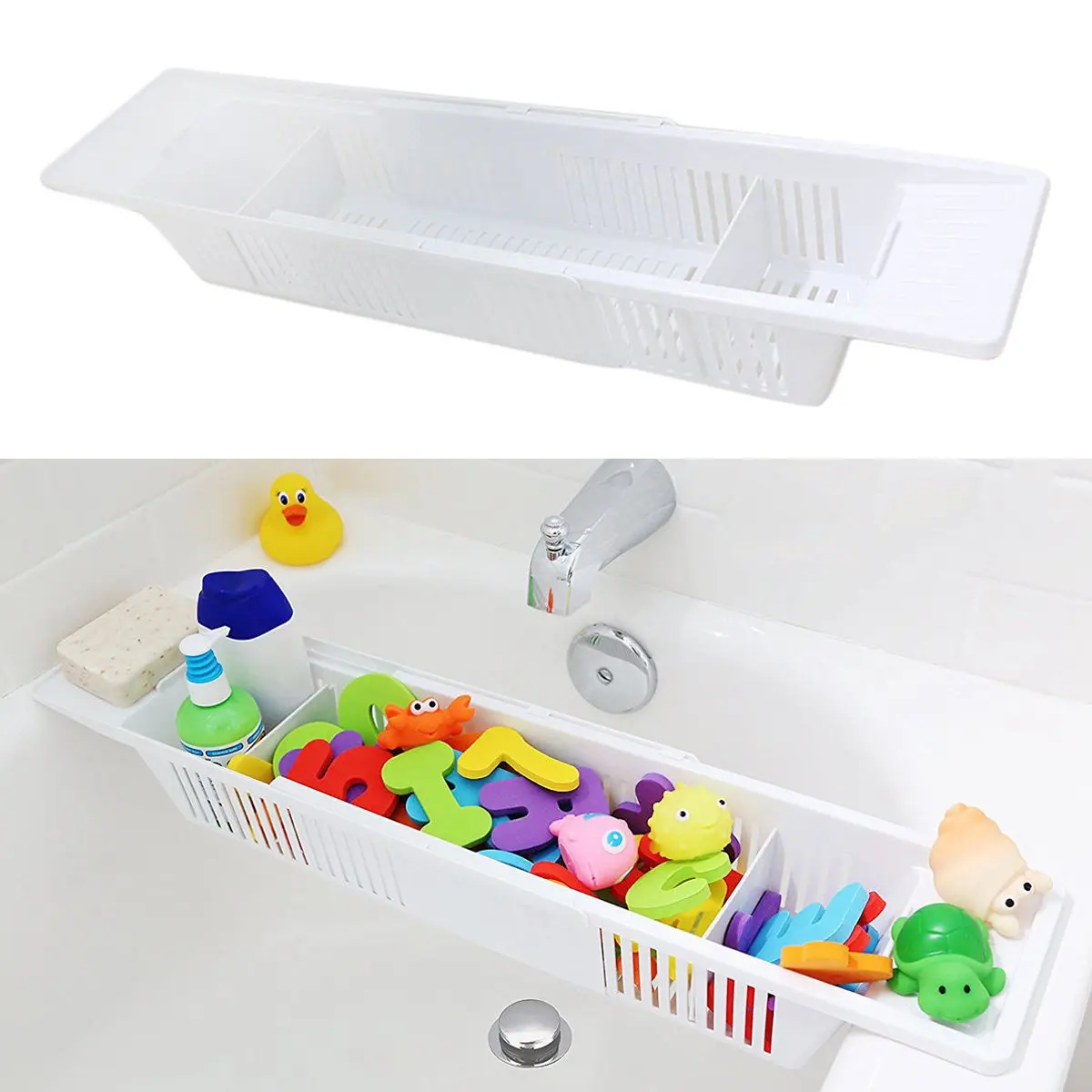 Регулируемая детская Ванна для душа органайзер для игрушек выдвижная корзина держатель для хранения полка для ванной ванна стойка для душа