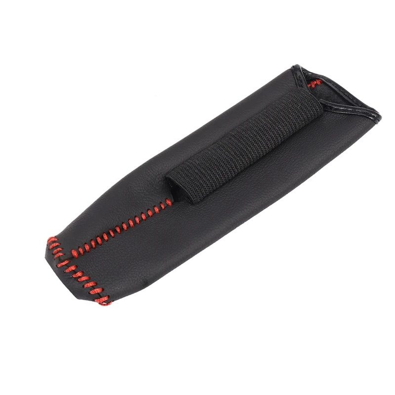 Leather Hand Brake Cover Protective Sleeve For Honda / for Accord /for Civic 8 Black + black line hand brake cover