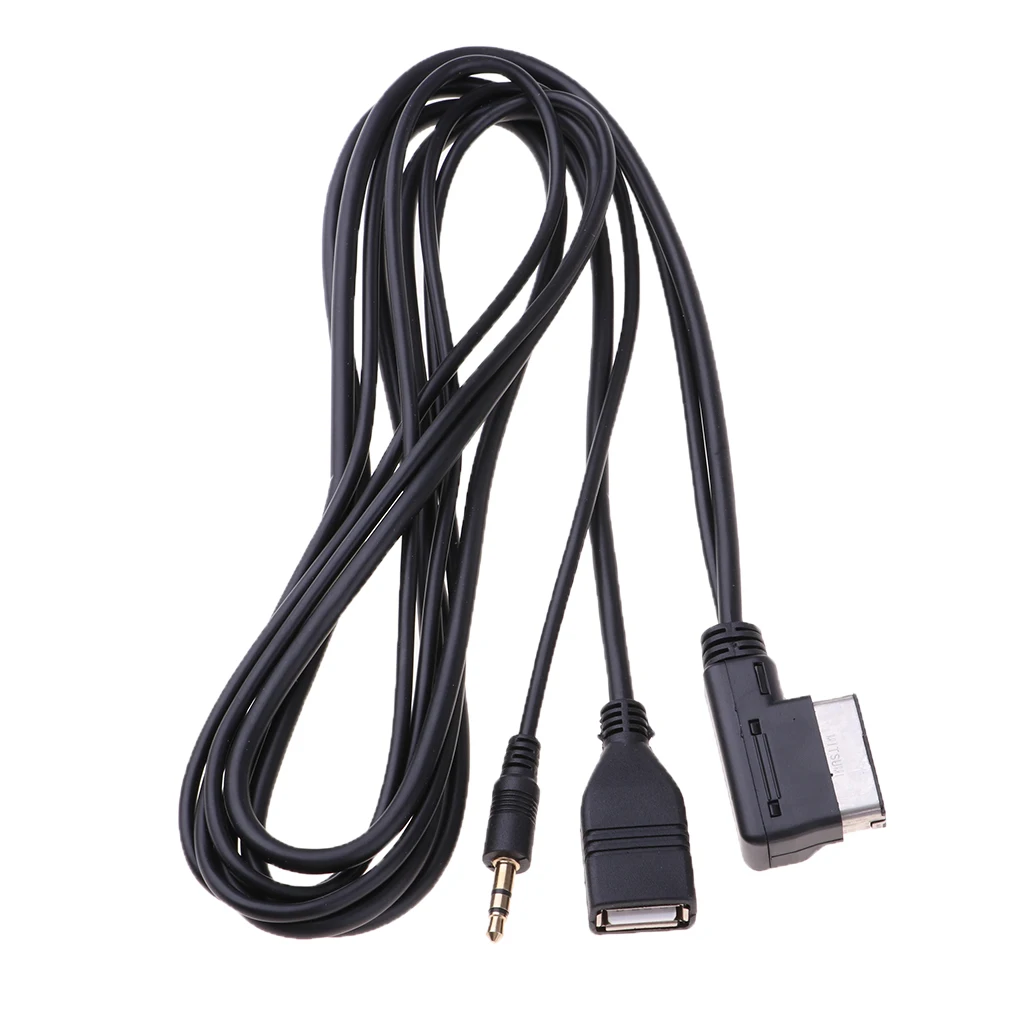 USB Aux Кабель-адаптер, 2 в 1 музыкальный интерфейс MDI AMI вспомогательный кабель, совместимый для Audi A6L/A8/A5/Q5/Q7/A1/R8A6L
