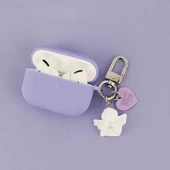 

Cute Little Angel Key Ring Decor Silicone Case For Airpods Pro Case Bluetooth Earphone Headset Cover For Apple Airpods Pro 3 Box