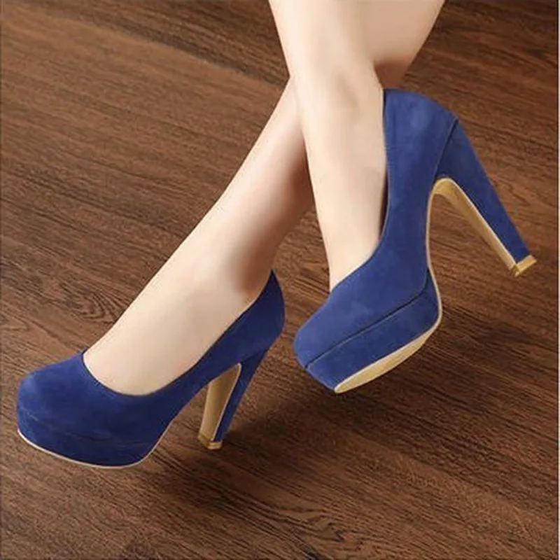 

2020 Spring New Style Large Size Low-Cut Wedding Shoes Women's Dull Polish High-Heel round-Toe Low Top Shoes Solid Color WOMEN'S