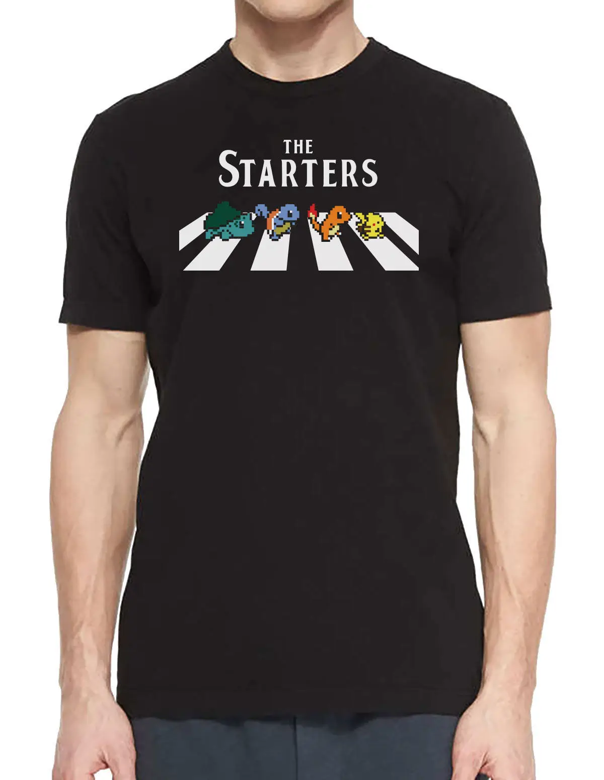 

Original Pokemon Starters Abbey Road T-Shirt Men's Comedy T-Shirt