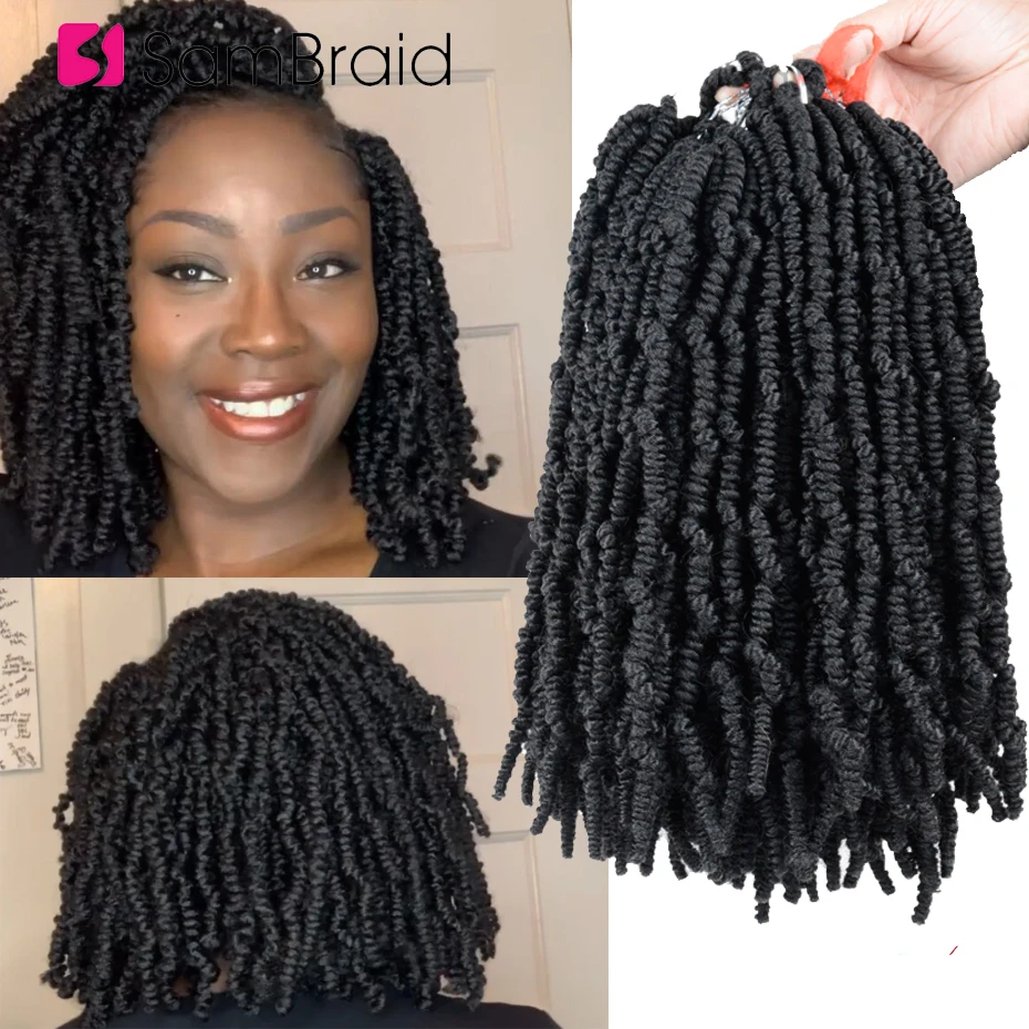 

Sambraid Bomb Twist Crochet Braiding Synthetic Hair Extensions Pre Stretched Ombre Fluffy Passion Twists Crochet Braids Hair