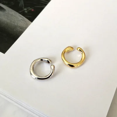 Gold1pcs Silver1pcs AOMU, новинка, кольцо с геометрическим кристаллом, с металлическим отверстием, с зажимом, двойное использование, для женщин, мужчин, девушек, вечерние - Окраска металла: Gold1pcs Silver1pcs