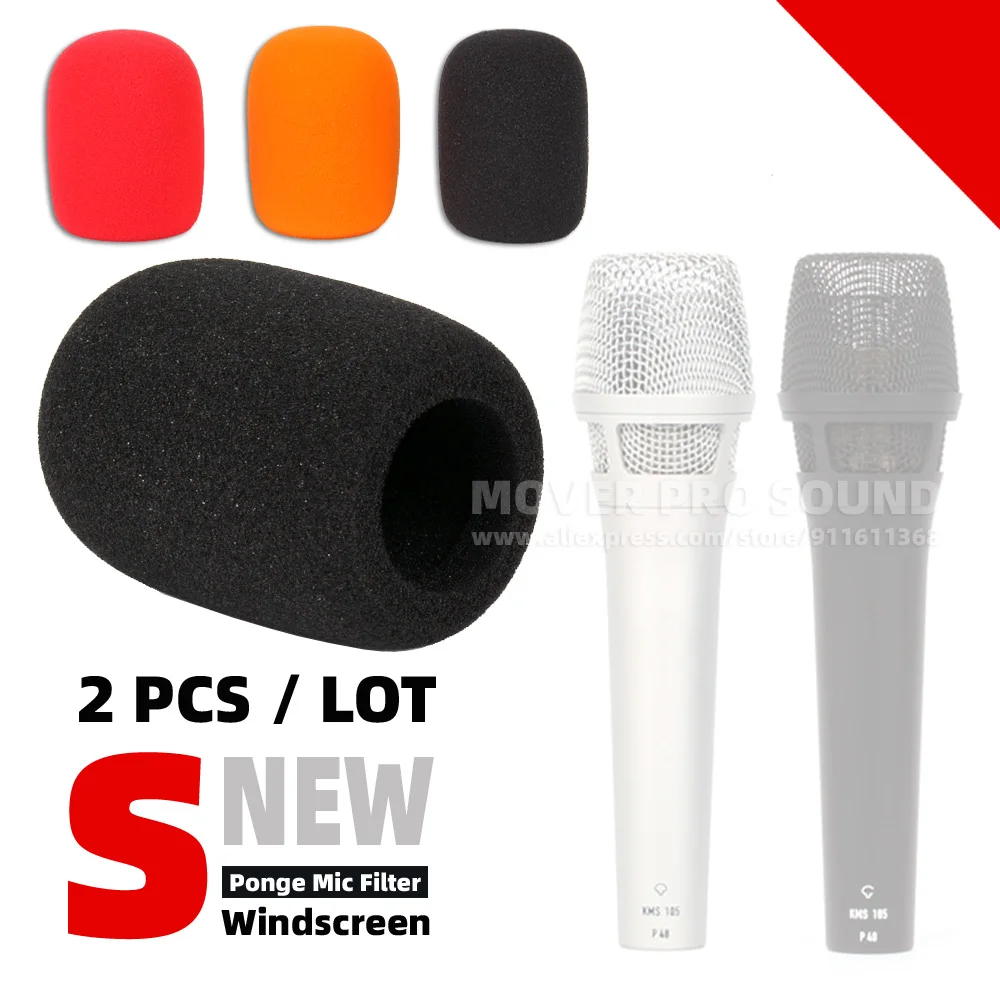 2 Pezzi Parabrezza Mic Schiuma Spugna Antivento Per Neumann Kms 105 104 Kms105 Kms104 Microfono Anti Pop Filtro Copertura Antivento