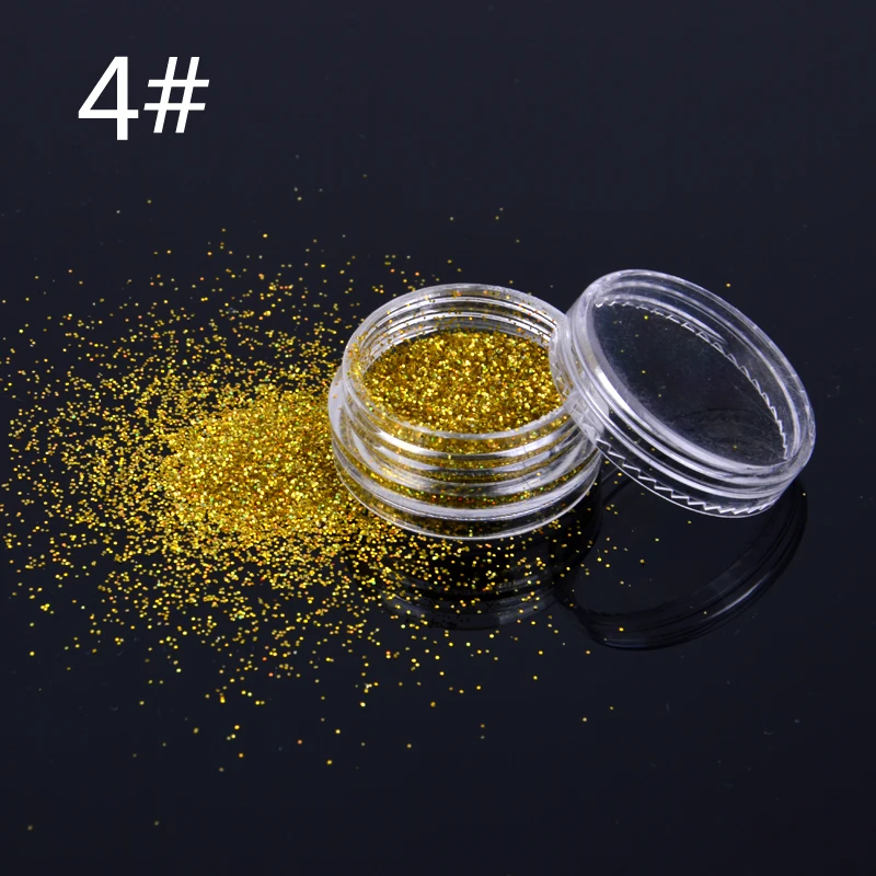 Голографический Блестящий Порошок для ногтей и блестки золотого серебряного