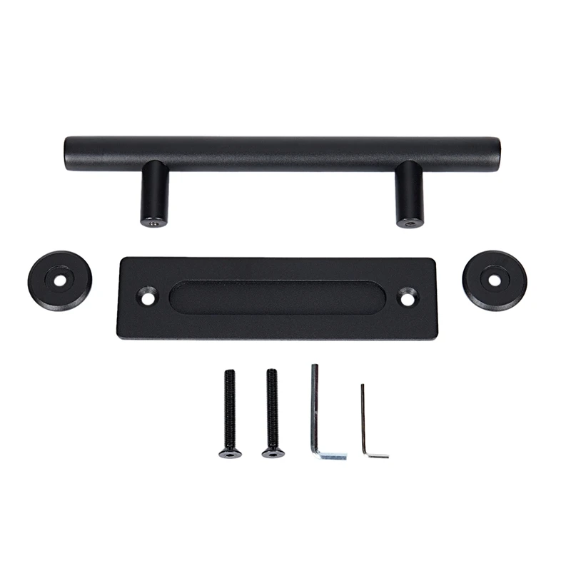 

HLZS-Sliding door fittings Barn door hardware sliding door sliding door double-sided handle 12 inch,Black