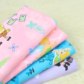 

140cm Wide Plain Polyester Cotton fabrics Per Meter Cartoon Flower Girl Fairy Printed Fabric for Sewing Patchowork Accessories
