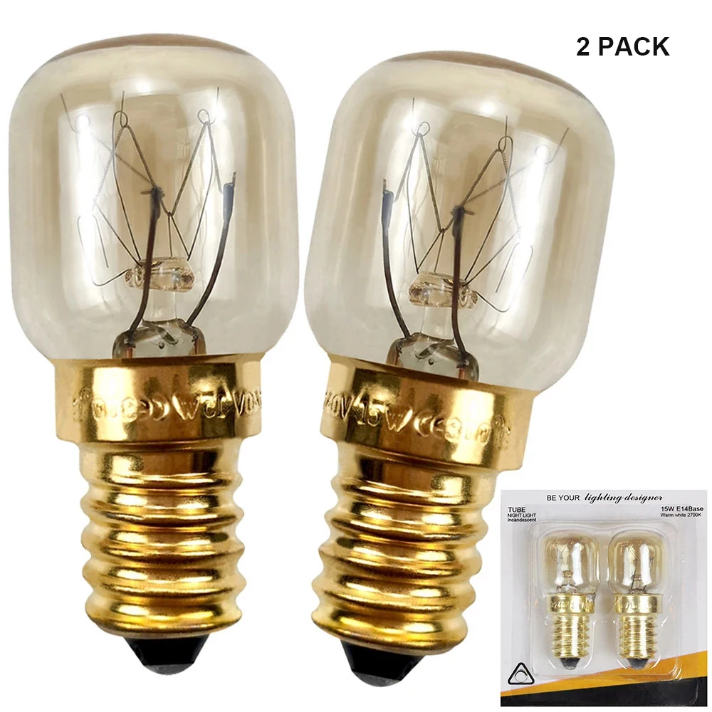 2 PACK 15W 25W Toaster Oven Bulb 220 240V E14 Socket Microwave Bulb