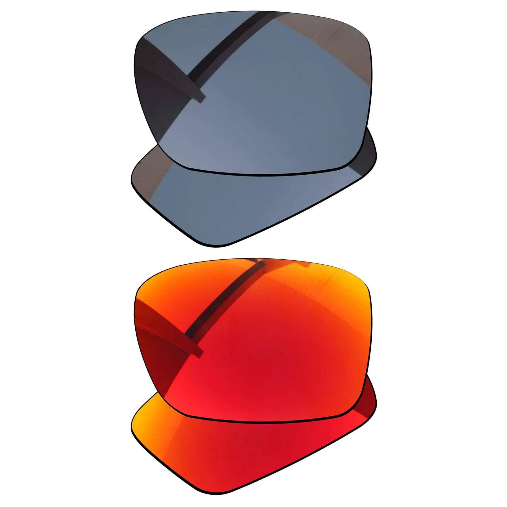 

Bsymbo 2 Pairs Agate Red & Sliver Grey Polarized Replacement Lenses for-Oakley Holbrook XL OO9417 Frame