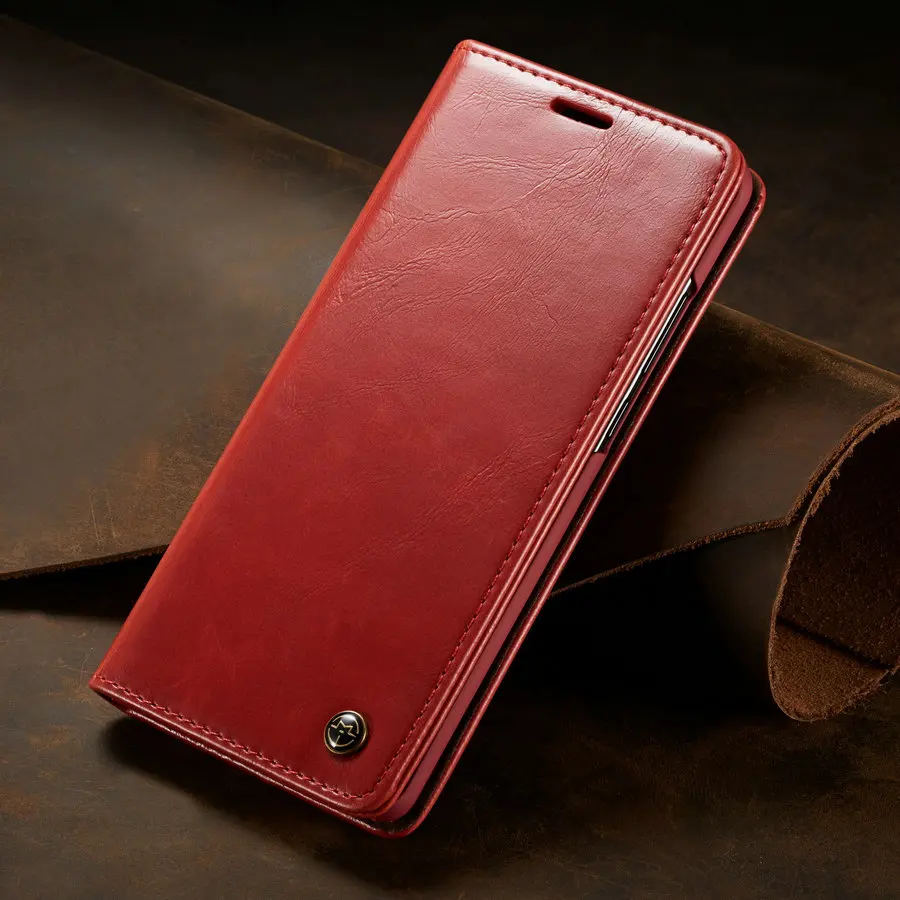 red Кожаный чехол CaseMe для samsung Galaxy A70, роскошный Магнитный кошелек для samsung A70, ультра тонкие Чехлы для мобильных телефонов с двумя краями - Цвет: red