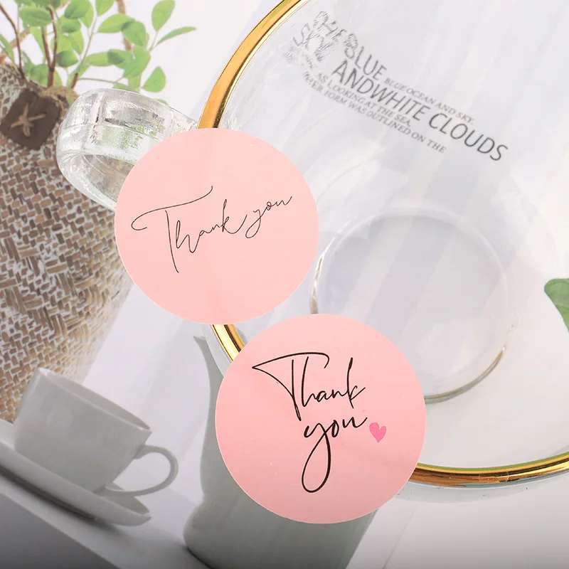 

3.8CM Pink Thank you Sealing Label Stickers Thank You Sticker Taste Business Order Home Hand Made Labels Wedding Envelope Seals