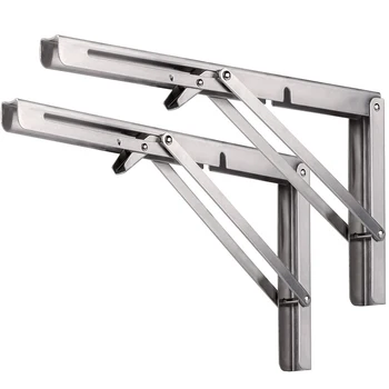 

Practical Boutique Folding Shelf Brackets, Heavy Duty Stainless Steel Foldable Wall Mount Shelf-Bracket, Suitable for DIY Variou