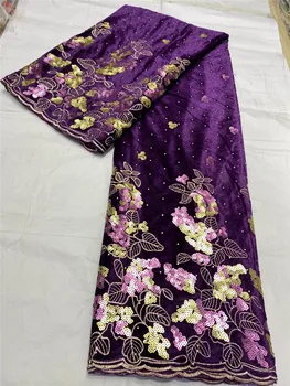 

Newcoming 5yards sequins velvet lace fabrc beautiful good quality sequins velvet lace fabric YAYUEJU252