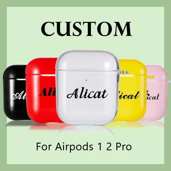 

Custom name/logo/image Case For Air Pods Solt silicone TPU Case for Bluetooth Wireless Airpod Cover DIY Customized Photo Letters