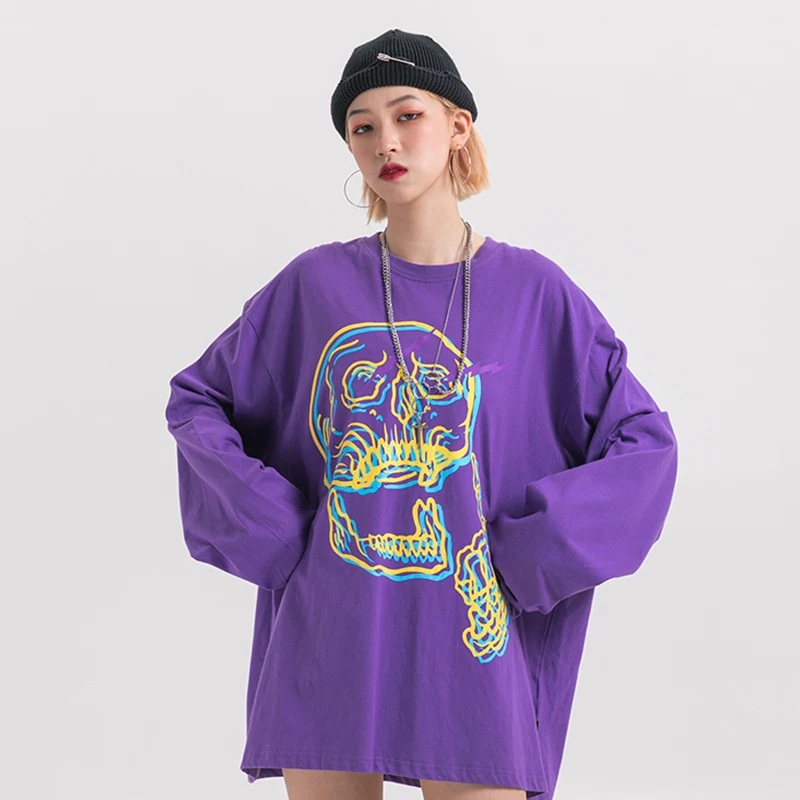 Purple April MOMO, мужские повседневные толстовки с принтом Shantou, уличная одежда, Харадзюку, хип-хоп, Мужской Хлопковый пуловер большого размера с длинными рукавами - Цвет: Purple