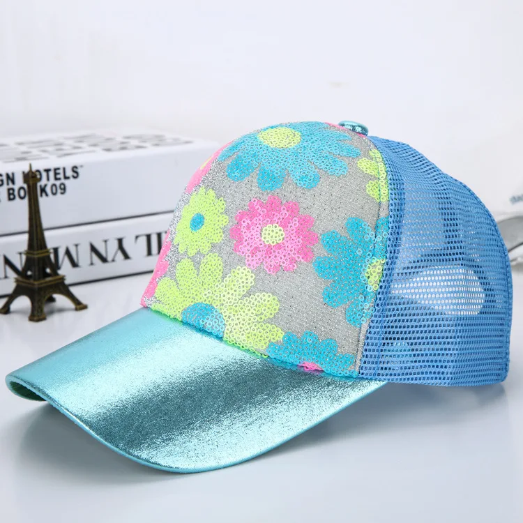 Корейская мода весна и лето новая расшитая блестками шляпа от солнца с цветком Женская бейсбольная шляпа